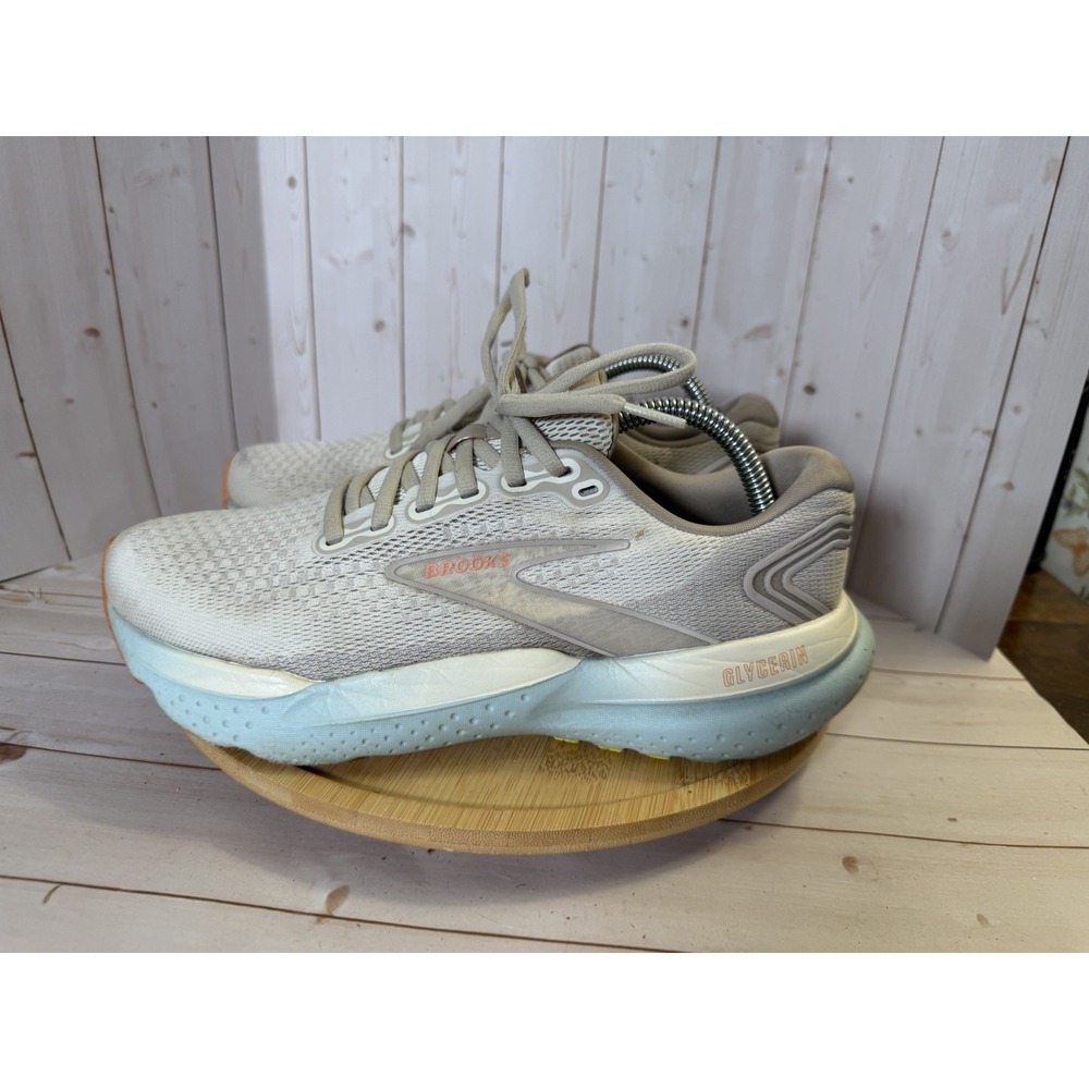 Brooks Glycerin 21 Shoes Womens 9 Beige Running Athletic Sneakers 1204081D195